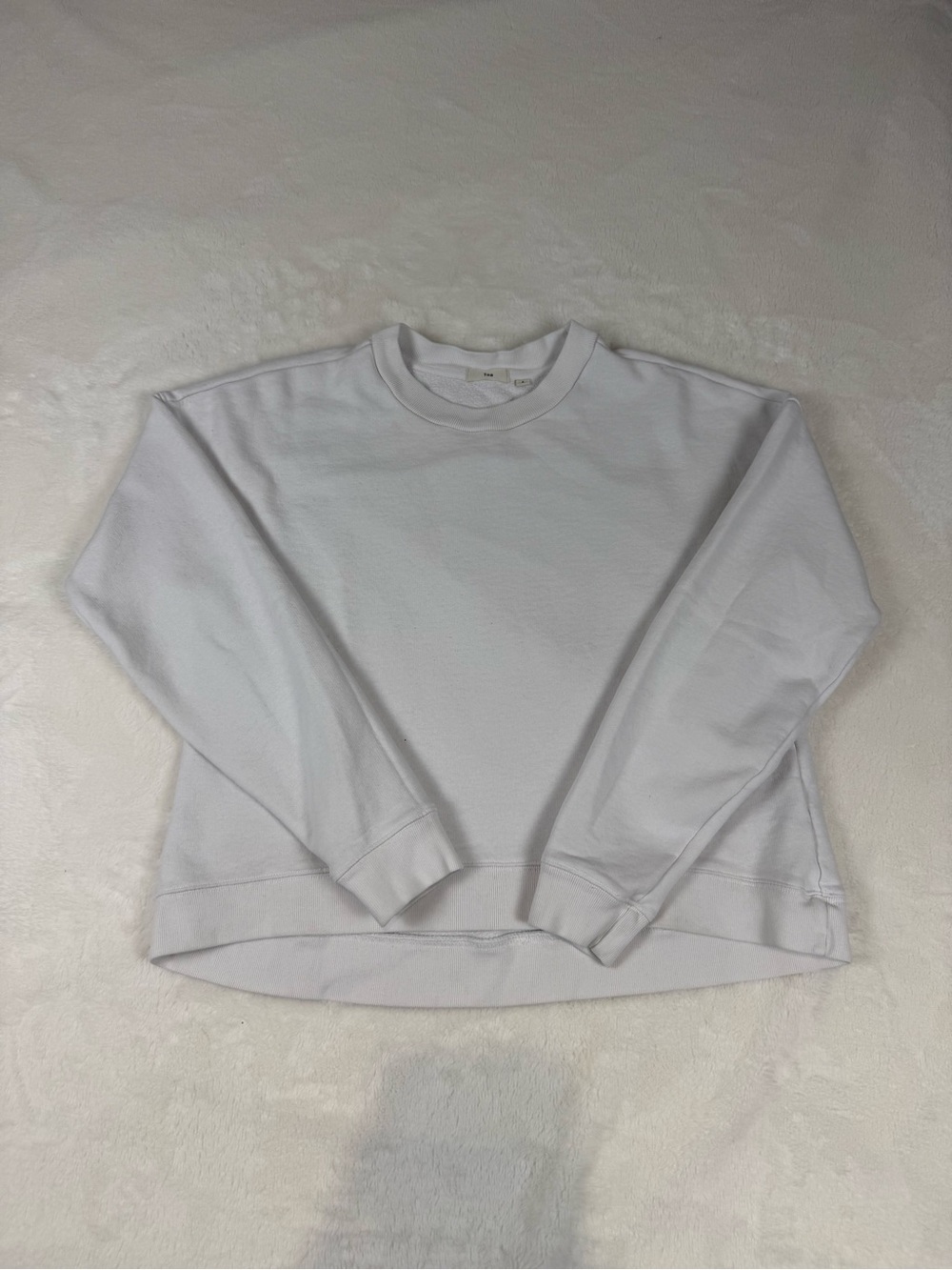 Aritzia White Mega Boxy Crew Sweatshirt